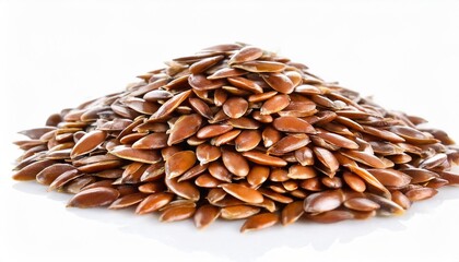 flax seeds on white background