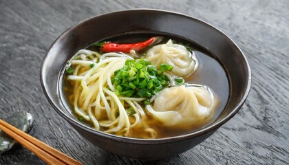 dumpling soup with noodles korean soup dish