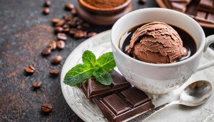 chocolate ice cream with coffee