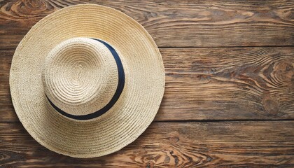 Fototapeta na wymiar top view of straw hat