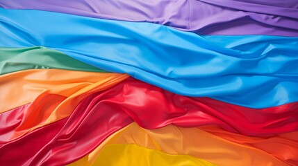 Photograph of a pride flag. Symbol of equal rights. LGBTQ+ acceptance.
