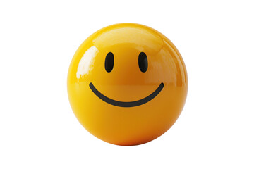 Fototapeta premium Simple smiley emoji isolated on white