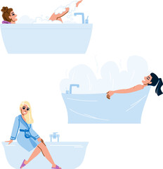 body bath woman vector