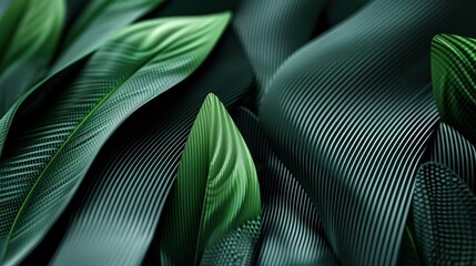 green leaves carbon fiber texture background - obrazy, fototapety, plakaty