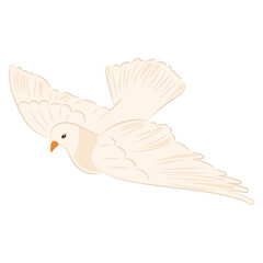 Cute white dove Peace symbol Vector illustration