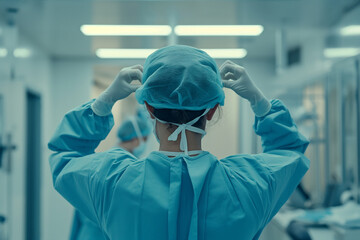 Fototapeta na wymiar Healthcare Professional Preparing for Surgery