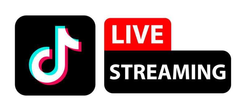 TikTok live logo.Live stream icon.
