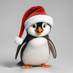 Fototapeta premium Christmas penguin isolated on transparent background