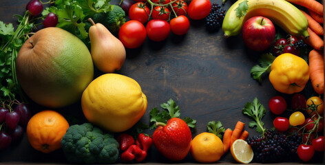An assortment of fresh organic fruits and vegetables