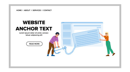 marketing website anchor text vector