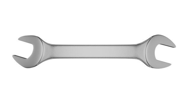 Metal wrench isolated on transparent and white background. Wrench concept. 3D render