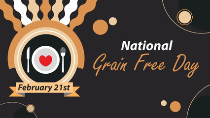 National Grain Free Day vector banner design. Happy National Grain Free Day modern minimal graphic poster illustration.