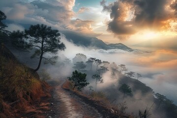 clouds over the mountains