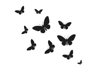 butterflies silhouettes set