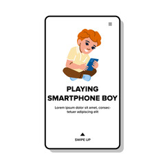 mobile playing smartphone boy vector