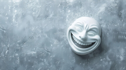 Funny Background dedicated to the Day of laughter, with various attributes for practical jokes, Copy Space