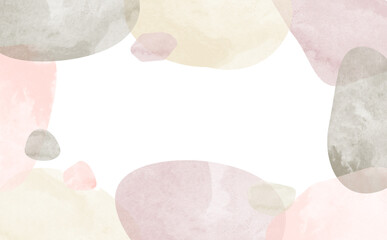 水彩風な水玉のくすみカラーの水玉フレーム(文字なし)