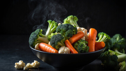 vegetables on a frying pan