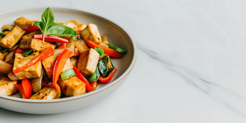 Vegetarian Tofu dish. Image for Cafe and Restaurant Menus