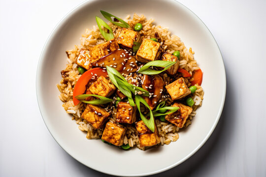 Vegetarian Tofu dish. Image for Cafe and Restaurant Menus