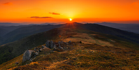 Carpathian mountains, Ukraine, Europe,	amazing panoramic summer scenery 