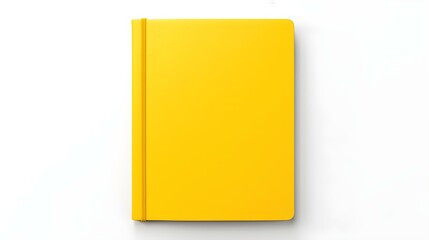 Blank yellow Notebook on a white Background. Business Mockup with Copy Space