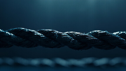 Rope tied with a rope in a ring, close-up