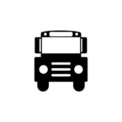 School Bus Flat Vector Icon