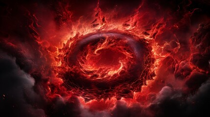 Dynamic elemental vortex of swirling magma and electrifying energy in mesmerizing fiery illumination