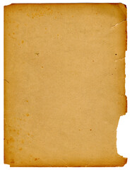 Dunkles Papierstück mit stark vergilbtem Rand Stockflecken - Analog Material mit Abreißkante
