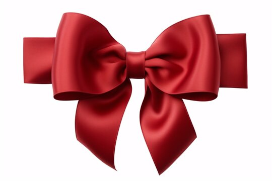 a red bow with a ribbon