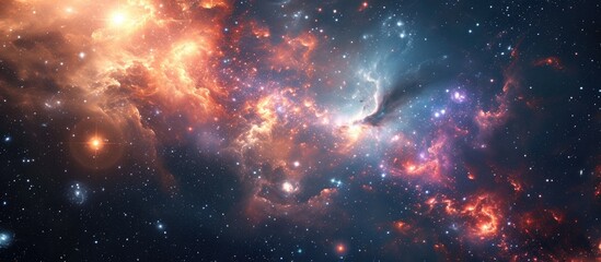 Fototapeta na wymiar Cosmic illustration of a vast, star-filled universe.