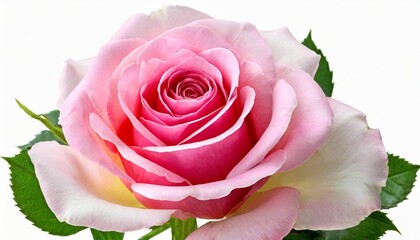 closeup of a wonderful pink rose rosaceae isolated on white background including clipping path germany