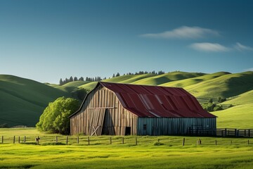 Farm barn. Background with selective focus and copy space