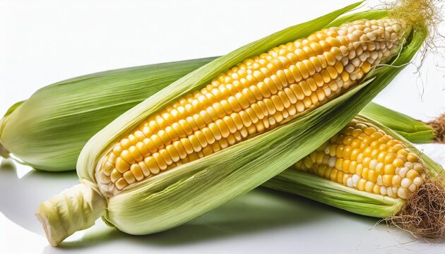 ear of corn isolated on a white background fresh corncob