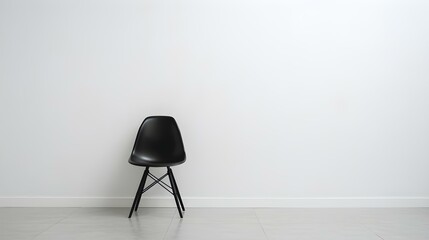 Elegant black Chair in a light Room. Blank Wall for Mockup Templates