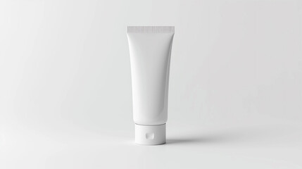 A plain white, rectangular hand cream tube presented on a white background for customizable mockup purposes.