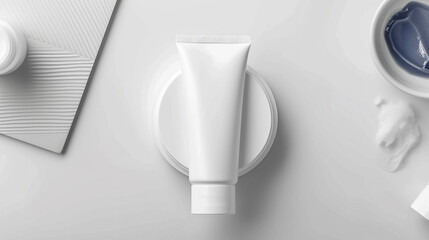 A round, empty hand cream tube displayed on a white background, emphasizing a clean and straightforward design.