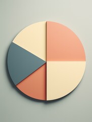 Pie chart on gray background 3d . Generative AI.
