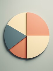 Fototapeta premium Pie chart on gray background 3d . Generative AI.