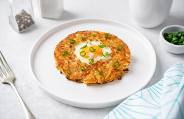 Hash Brown egg nests in a plate