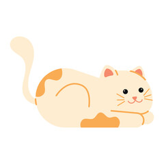 Cute cat cartoon Pet icon Vector illustration