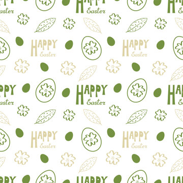 happy easter pattern seamless green egg celebration