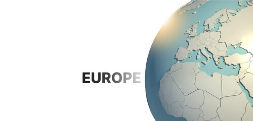 Europe.
3d rendering Globe Background, 3d Model Of Earth. - obrazy, fototapety, plakaty