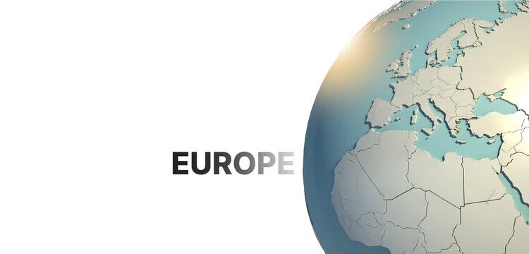 Europe.
3d rendering Globe Background, 3d Model Of Earth.
