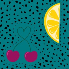Abstract fruit seamless pattern for fabrics and linens and kids clothes print and kids clothes print and summer textiles