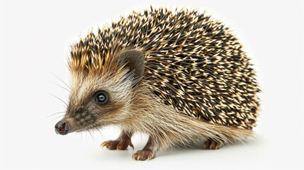 Obraz premium Close Up of Small Hedgehog on White Surface