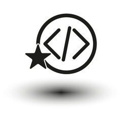 Programming coding symbol. Star icon. Vector illustration. eps 10.