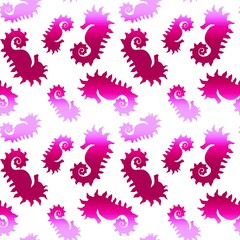 Summer animals seamless seahorse pattern for fabrics and wrapping paper and kids print and swimsuit textiles