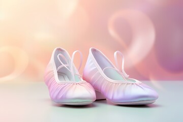 Delicate Pointe shoes background. Elegance pink. Generate Ai
